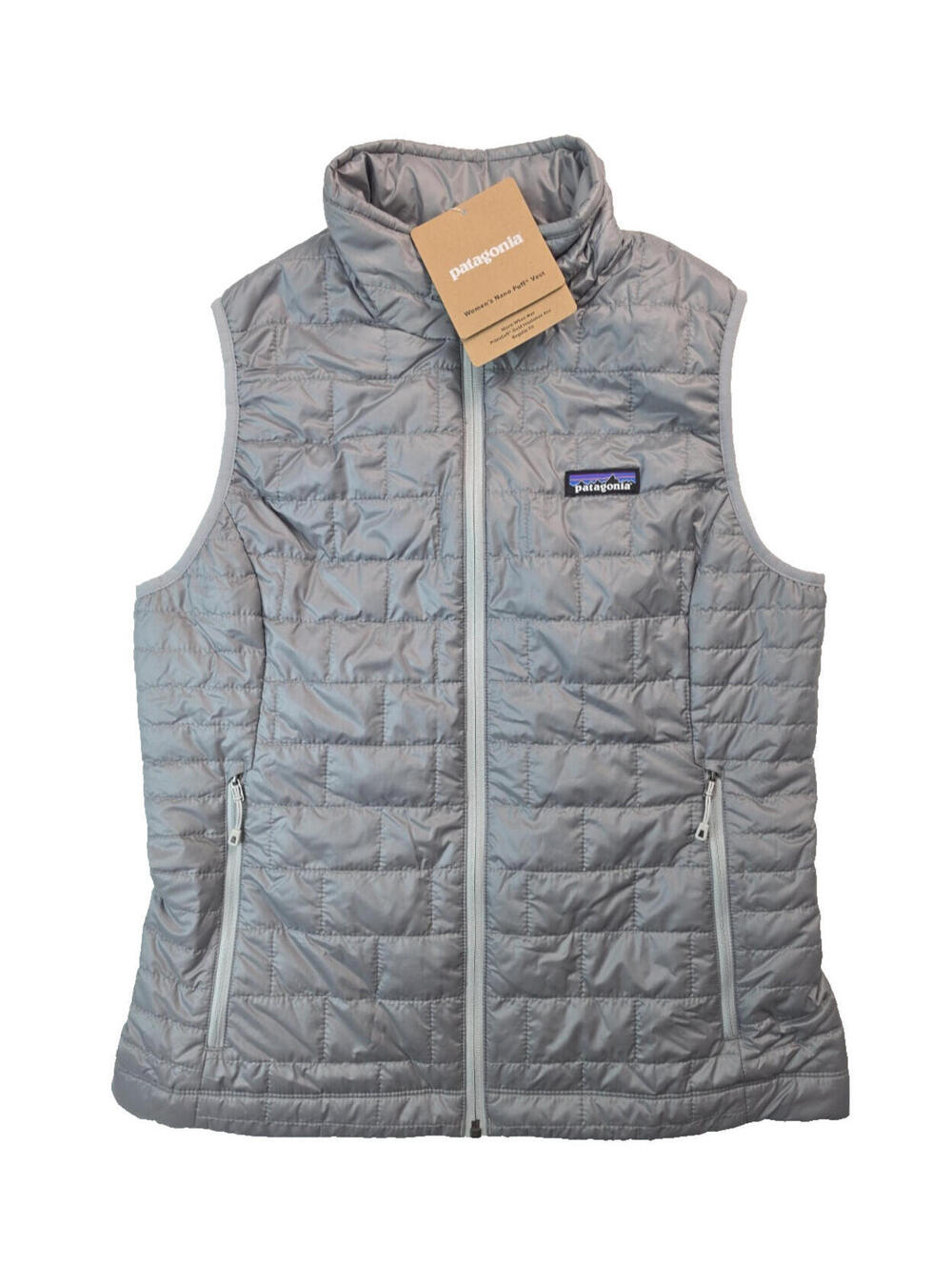 Patagonia Feather Gray Silver Nano Puff Gilet Vest Womens Size Medium M NEW NWT